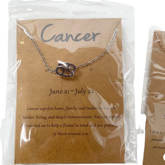 2/$30 Astrology Necklace Cancer Silver Tone Constellation Necklace Gift Simple - Picture 4 of 5